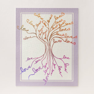 Puzzle Amour Arbre de vie avec Coeurs mignon cadeau signi