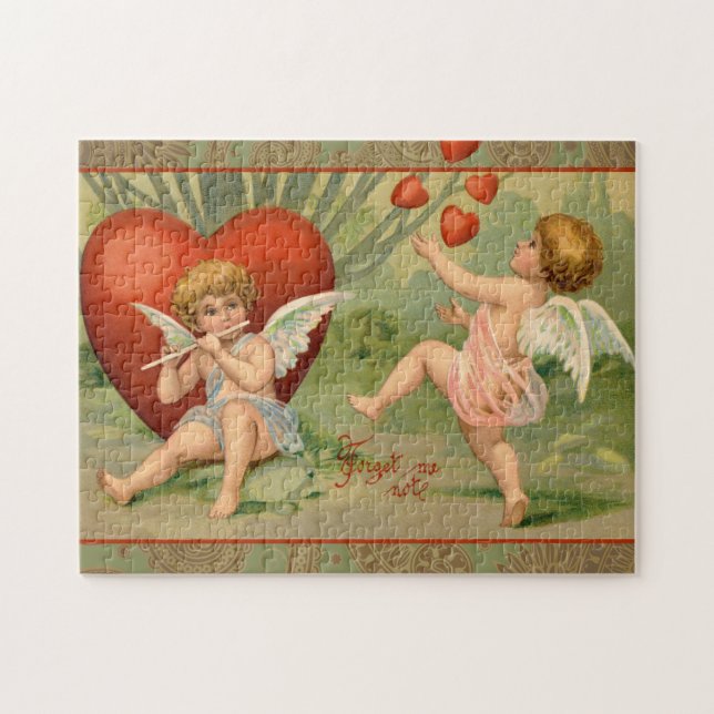 Puzzle Amour Cupidons Antique Vintage Saint-Valentin (Horizontal)