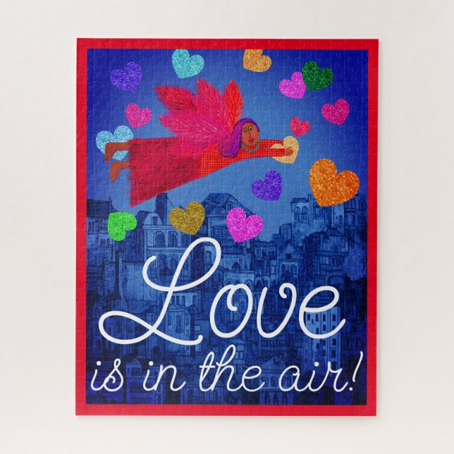 Puzzle Amour dans l'Air Angel et les Coeurs Valentine (Vertical)