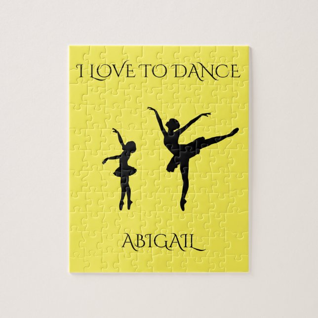 Puzzle "Amour danser" avec nom personnalisé. (Vertical)