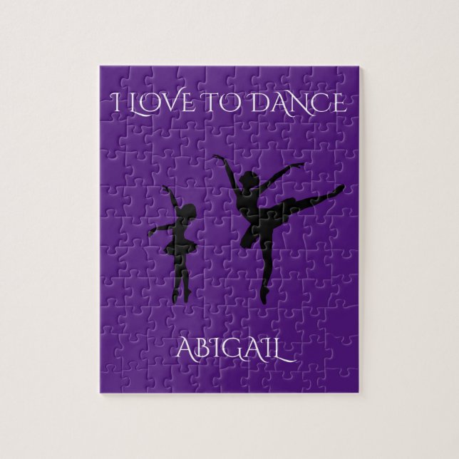 Puzzle "Amour danser" avec nom personnalisé. (Vertical)