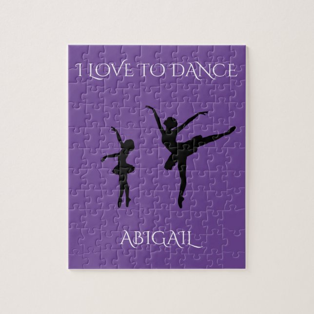 Puzzle "Amour danser" avec nom personnalisé. (Vertical)