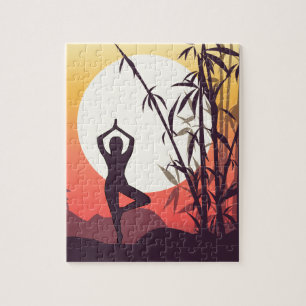 Puzzle Amour de coucher du soleil de yoga