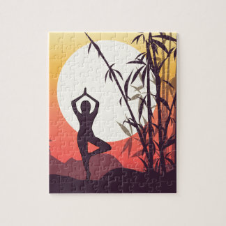 Puzzle Amour de coucher du soleil de yoga