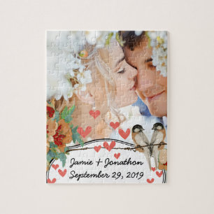 Puzzle Amour d'oiseau vintage cerisier en fleur pêche men