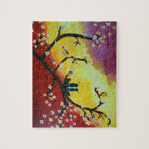 Puzzle Amour du printemps, oiseaux et fleurs