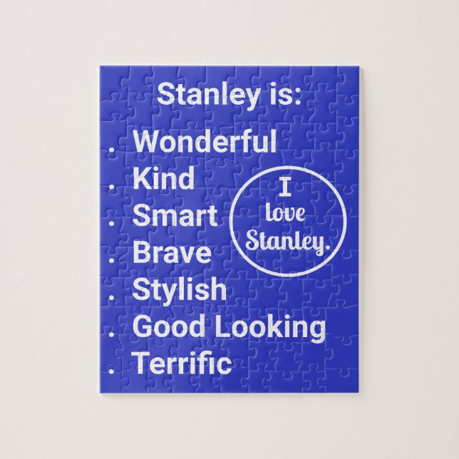 Puzzle Amour et mots en bleu et blanc (Vertical)