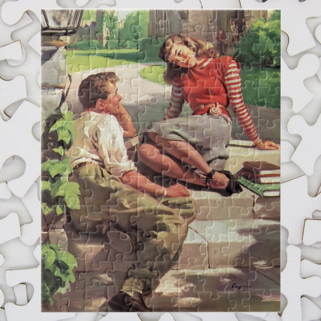 Puzzle Amour et romance vintage, amoureux du lycée (Créateur téléchargé)