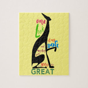 Puzzle Amour italien de silhouette de lévrier mon chien