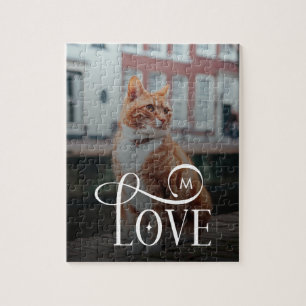 Puzzle Amour Moderne Photo Monogramme Personnalisé pour C