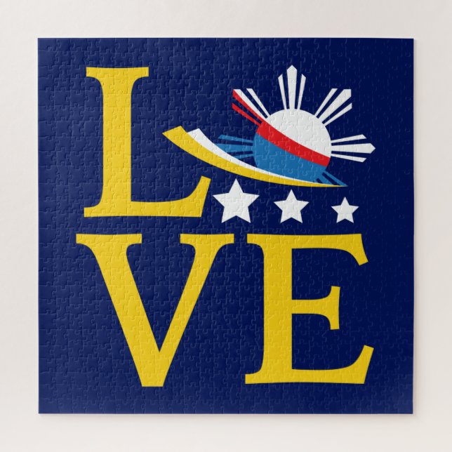 Puzzle Amour - Typographie du drapeau philippin (Vertical)