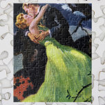 Puzzle Amour vintage et romance, Baiser romantique<br><div class="desc">Illustration vintage image d'amour et de romance mettant en scène un jeune couple heureux marié,  le beau marié embrasse sa belle mariée. Ils ont quitté le mariage et sont sur le point de partir en lune de miel.</div>