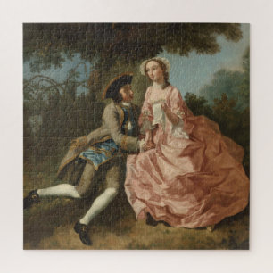 Puzzle Amoureux dans un paysage (couple romantique)