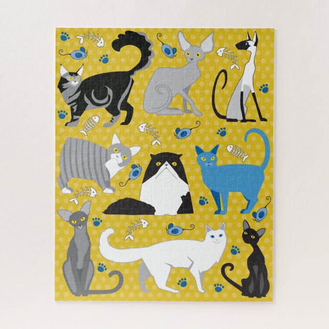 Puzzle Amoureux des chats 16x20 pour les aveugles  (Vertical)