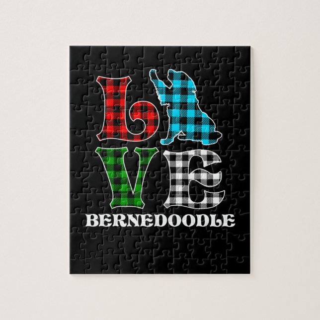 Puzzle Amoureux des chiens Bernedoodle (Vertical)