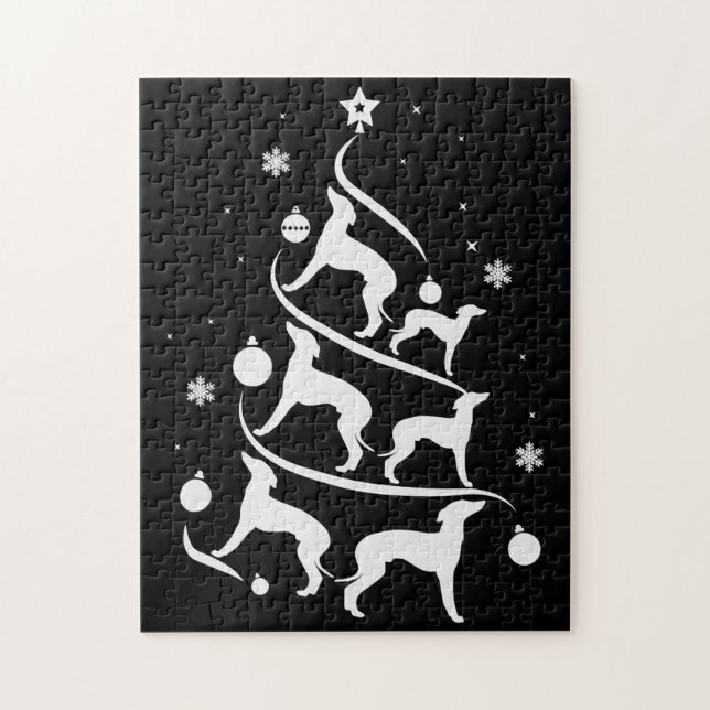 Puzzle amoureux des chiens de noël de la verdure italienn (Vertical)