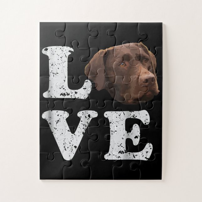 Puzzle Amoureux des chiens | I Love Chocolate Labrador Re (Vertical)