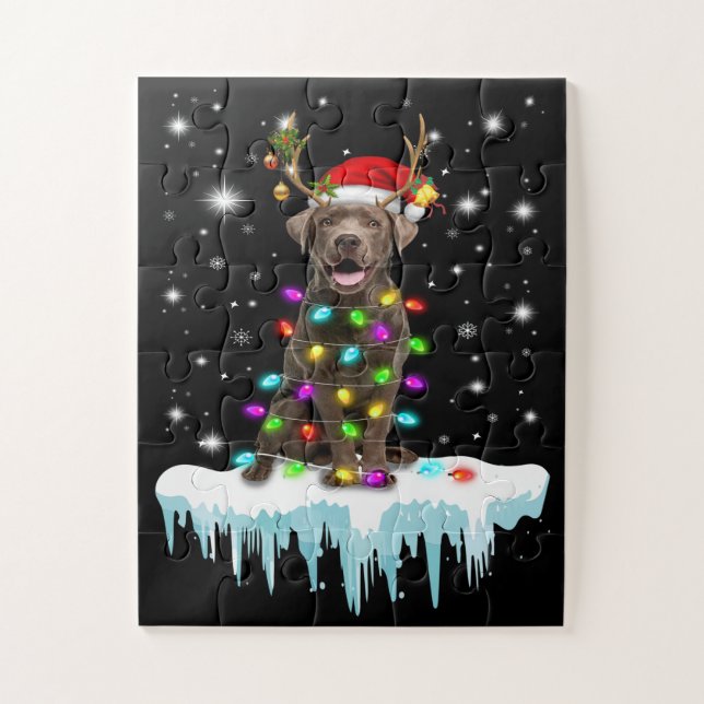 Puzzle Amoureux des chiens | Lumière de Noël du Labrador  (Vertical)