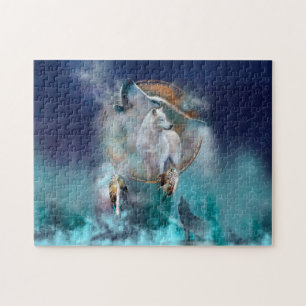 Puzzle Amoureux indien et chef de tribu ethnique loup