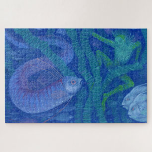 Puzzle Amphibien et Poisson King, imaginaire art, Sous-ma