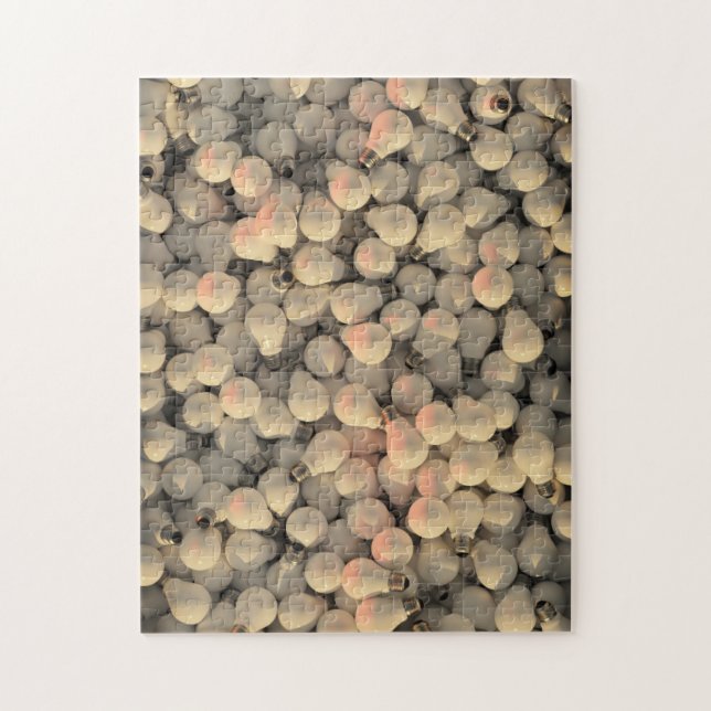 Puzzle Ampoule gris blanc impossible défi patte (Vertical)