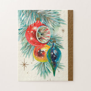 Puzzle ampoules de Noël rétro vintage