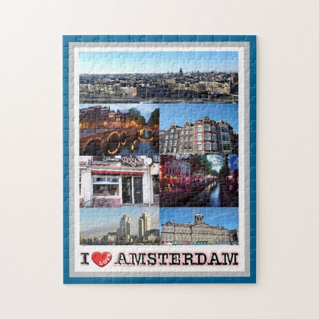 Puzzle Amsterdam - Hollande - I Love - (Vertical)