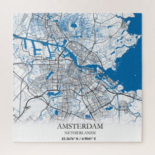 Puzzle Amsterdam Pays-Bas City Plan Voyage Simple
