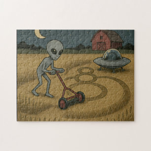 Puzzle Amusant alien de l'espace ufo cycle de culture sci