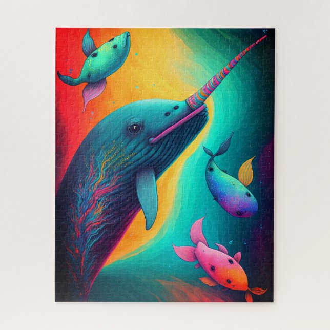 Puzzle Amusant coloré Narwhal Imaginaire Sea Créatures Ar (Vertical)