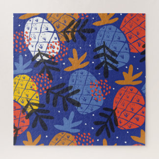 Puzzle Ananas Abstrait Feuille Vintage Motif