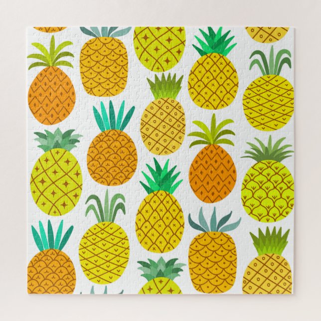 Puzzle Ananas Isolé : Motif Vintage sans joint. (Vertical)