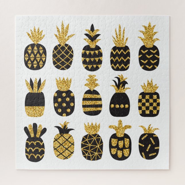 Puzzle Ananas noirs : Ensemble texturé unique (Vertical)