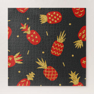 Puzzle Ananas rouge, parties scintillant, arrière - plan