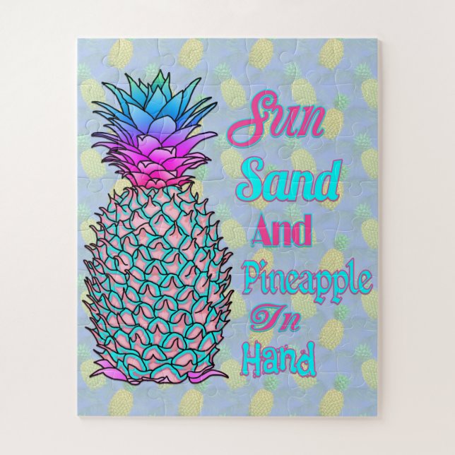 Puzzle Ananas Sur La Plage Main (Vertical)