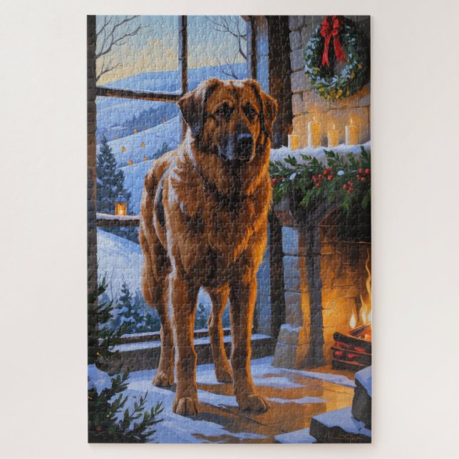 Puzzle Anatolian Shepherd With Christmas Lights Holiday (Vertical)