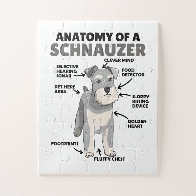 Puzzle Anatomie D'Un Chien Migneux Schnauzer Chien Chien  (Vertical)
