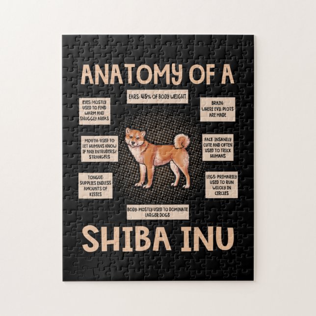 Puzzle Anatomie D'Un Don De Chiot Shiba Inu Drôle (Vertical)