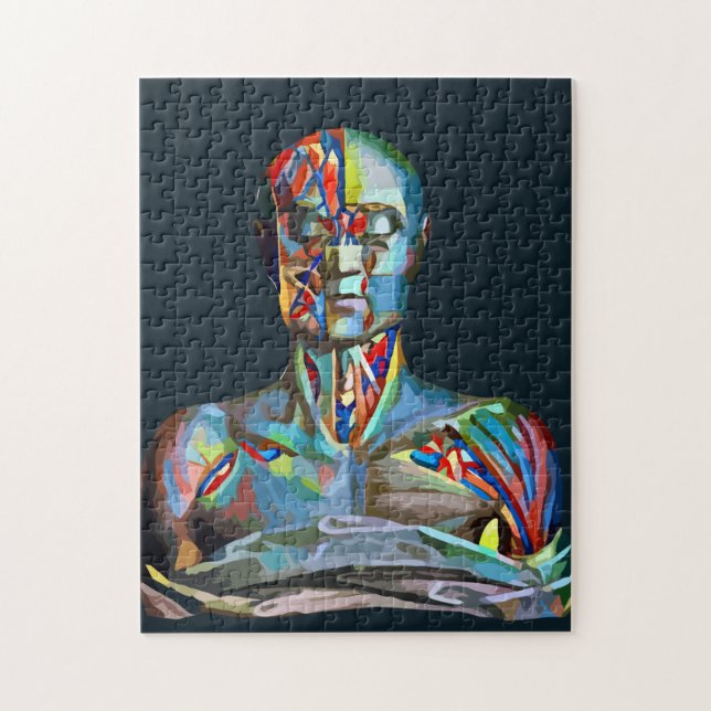 Puzzle Anatomie musculaire d'art Abstrait Homme coloré (Vertical)