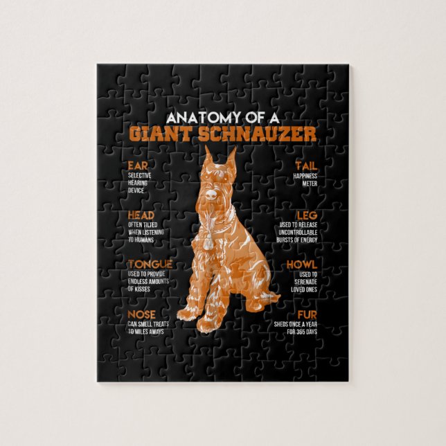 Puzzle Anatomy Of A Giant Schnauzer Dogs Funny Gift (Vertical)