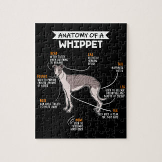 Puzzle anatomy of a whippet dog funny dog log