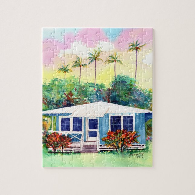 Puzzle Ancien chalet de plantation en bleu (Vertical)