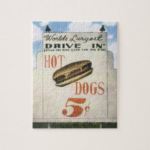 Puzzle Ancien Panneau d'Affichage, Plus Grand Drive-In po