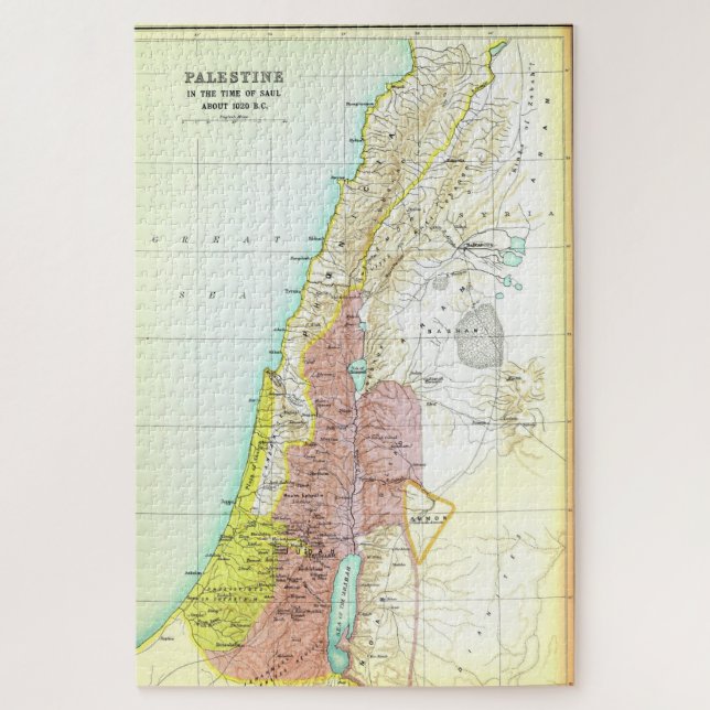 Puzzle Ancienne carte 1020BC Saul Palestine (Vertical)