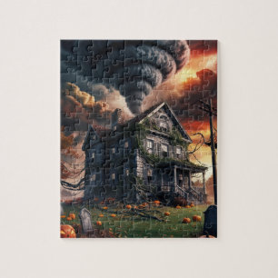 Puzzle Ancienne maison d'Halloween & tornade