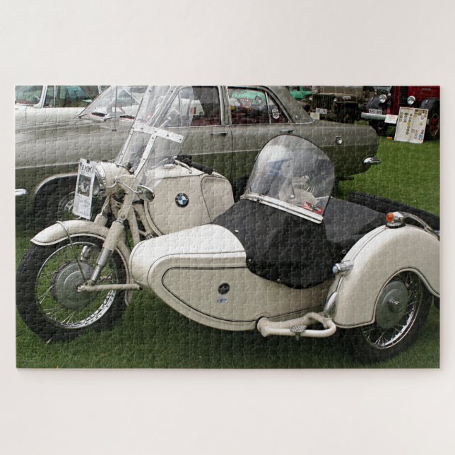 Puzzle Ancienne moto BMW avec Sidecar (Horizontal)