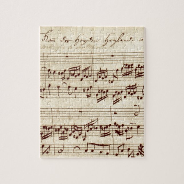 Puzzle Anciennes Notes de Musique - Partition de Bach (Vertical)