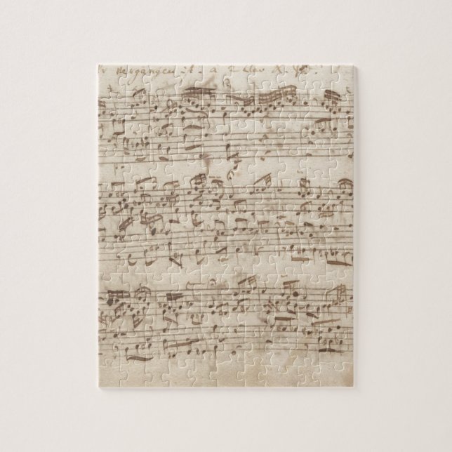 Puzzle Anciennes Notes de Musique - Partition de Bach (Vertical)
