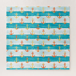 Puzzle Ancrages Abstraits : motif à bande aquarelle.