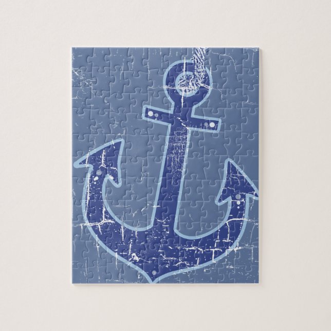 Puzzle ancre marine bleue (Vertical)